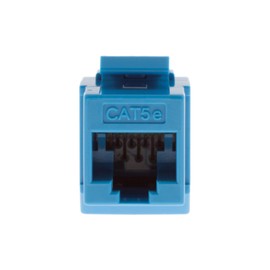 CablesAndKits Cat5e RJ45 Inline Coupler Type Keystone Jack, RJ45 Female to RJ45 Female, Snaps Into Blank Wall Plates and Patch Panels with No Need for Tools Or Punch Down, Blue
