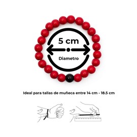 Luxfancy Pulsera de Piedras Naturales, Set de 2 Pulseras de Cuentas, 1 de Regalo, para Hombre o Mujer, Agata, Turquesa, Howlita (Turquesa Roja con Ágata Negra)