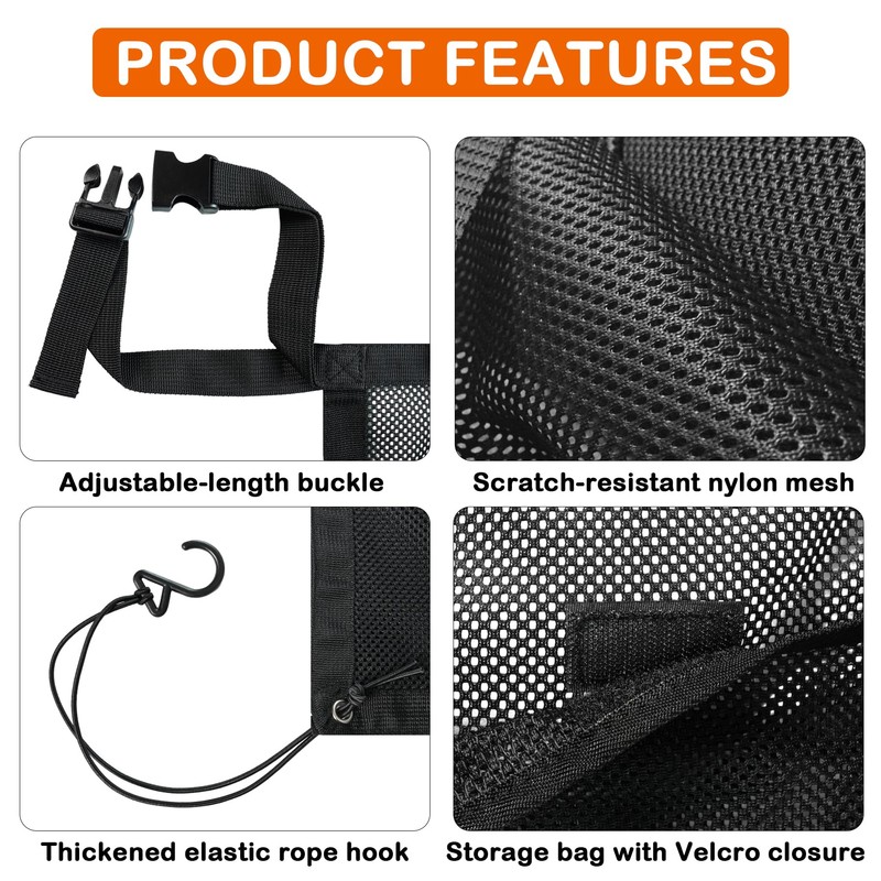 Dog Car Barrier Net Divider with 2 Large Storage Pockets