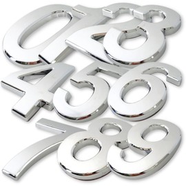 COLORBIRD Door Number Digit Sticker Nameplate 3D Name Tag Sticker Stylish Locker Number Sticker (Silver)