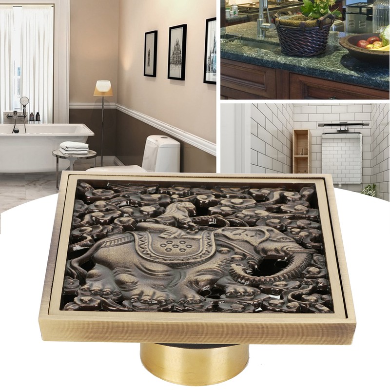 Floor Drain Antique Full Copper Shower Drain Kit for Kitchen