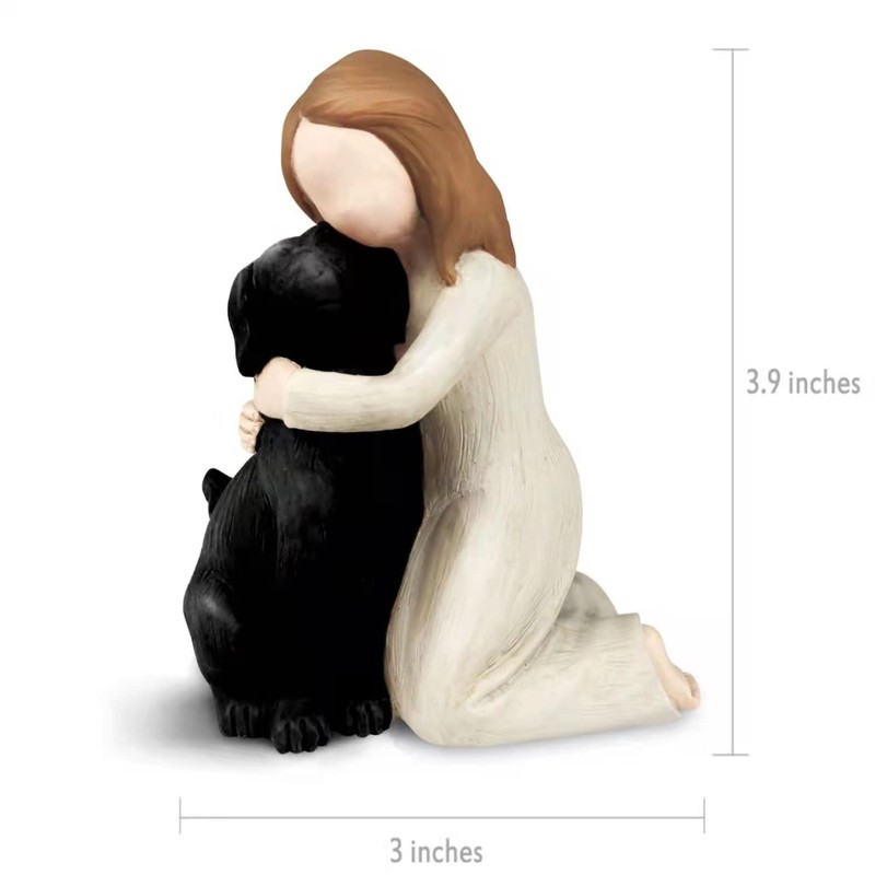 Carracci Black Dog Angel Figures Angel Dog Friendship Memorials Shaped
