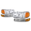 PM PERFORMOTOR Chrome Housing Amber Corner Headlights Compatible with 99-07