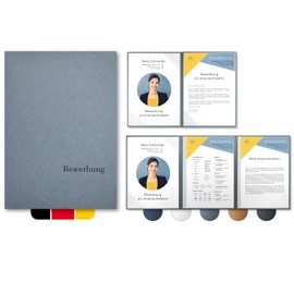 'Pack of 5 Zinc with 2 Slide Binders/ESCLUSIVA – Excellent Plus 4-Part Job Applications Folders Pack of Direct from the Manufacturer Stratag 1 A Premium Quality with Embossed Text "Bewerbung"/Product Design by Mario Lemani "