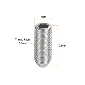uxcell Ball Point Set Screws, M10 x 25mm 304 Stainless Steel Metric Spring Hex Socket Screw 15pcs
