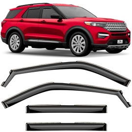 Voron Glass in-Channel Extra Durable Rain Guards for Ford Explorer 2020-2026, Window Deflectors, Vent Window Visors, 4 Pieces - 200715
