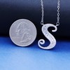 Uloveido Initial S Letter White Gold Plated Necklace Pendant for