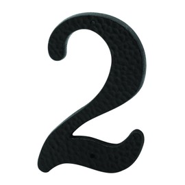 Prime-Line MP5033 3 In. House Number 2, Plastic, Black with Nails (2 Pack)