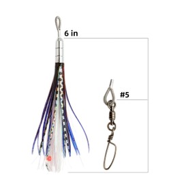 OCEAN CAT Saltwater Trolling Lures Bullet Head Offshore Fishing Teaser with Ball Bearing Trolling Swivel for Wahoo Tuna Mahi Dolphin Sailfish Marlin and More