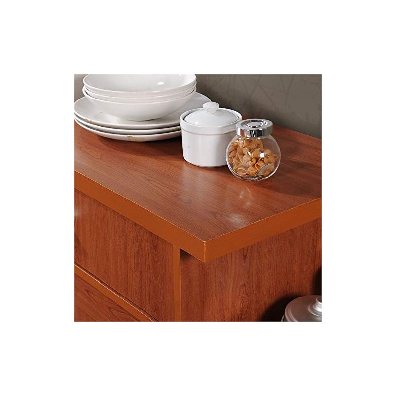 Pemberly Row Kitchen Island with Spice Rack in Cherry