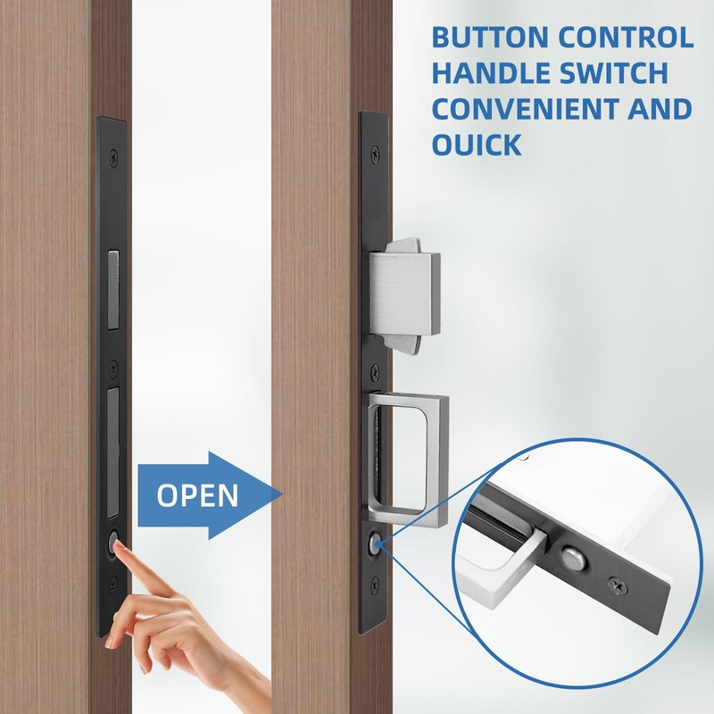 youthua Modern Pocket Door Hardware Set - Privacy Lock with
