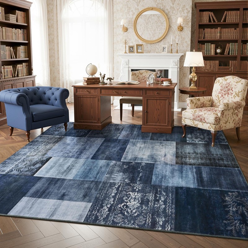 DweIke Washable Area Rugs 4x6 for Living Room, Modern Geometric