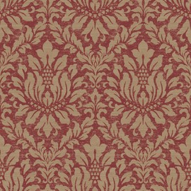 Norwall SD36139 Stitched Damask Prepasted Wallpaper, Multi