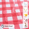 Enjoyidea Vinyl Tablecloth with Flannel Backing-6 Pack Red and White