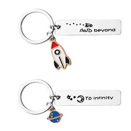 Matching Couples Gifts for Wife Husband to Infinity And Beyond Gifts for Girlfriend Boyfriend Couple Keychains Gift for Fiance Fiancee Birthday Christmas Gifts for Daughter Friend Rocket Keychain Gift