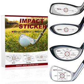 Jsportic Golf Impact Tape Clear Golf Club Stickers for Accurate Ball Striking Sticky Golf Pro Club Sweet Spot Analysis Improves Skills Quality Training Aid for Golf Beginners and Fans 60 Pack