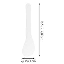 ONLYKXY 5pcs 5inch Plastic Beauty Spoon Facial Cream Brush Makeup Scoop Mud Reusable Cosmetic Dig Scoop Spatula Mask Tip for Lotions Moisturizers Home Salon DIY Facemask Mixing Sampling (White)