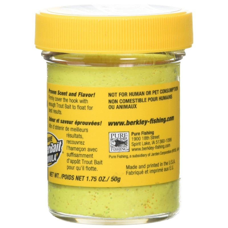 Berkley Powerbait Select Glitter Trout Bait, 642-1004954, Sunshine Yellow, 2