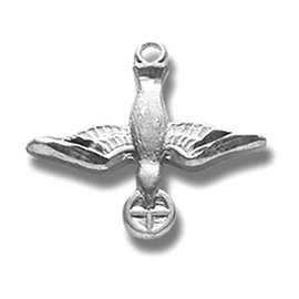 H&M Sterling Silver Small Holy Spirit Dove Religious Confirmation Gift Medal Pendant