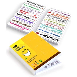 800 x Funny Sticky Notes - The Colourful Sticky Notes (16 x 50 Sheets) are the Gift Idea for Students and Office Colleagues - Sticky Notes and Page Marker as Office Gadgets for Marking