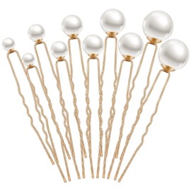 16 Pcs Wedding Pearl Hair Pins, Bridal Hair Pins U Shape Hair Accessories Barrette for Bride Bridesmaid Women Girls Gold