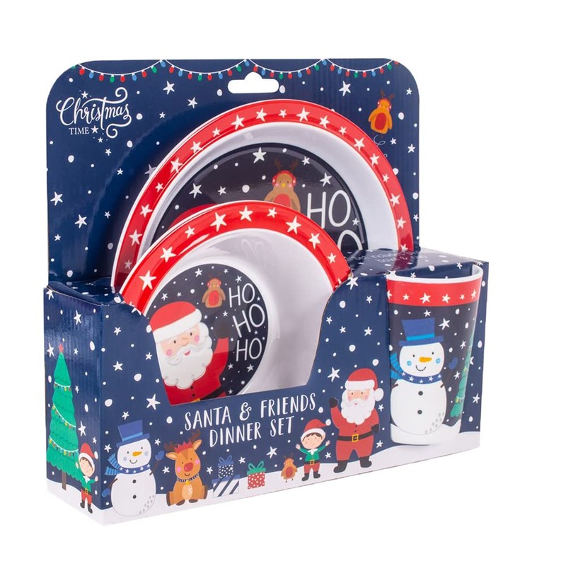 RSW INTERNATIONAL Christmas 3 Piece Melamine Feeding Set Cup Bowl