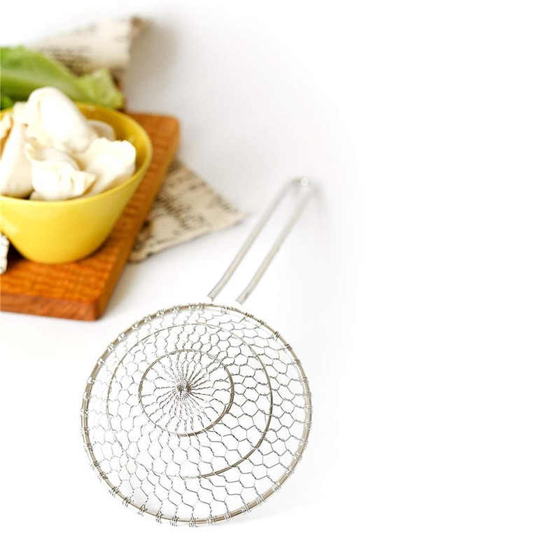 Hicook Stainless Steel Kitchen Spider Strainer Skimmer Ladle Food Dumpling