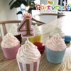 PartyMart Number 4 Giltter Candle, Pink Number 4
