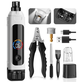 ianciu Pet Nail Grinder Tool 6-Speed Nail Trimmer for Dogs & Cats (White)