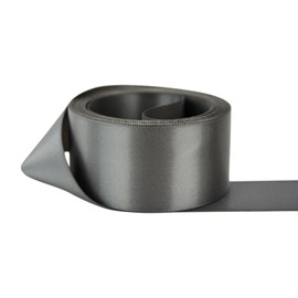 Ribbon Bazaar Double Faced Satin - Premium Gloss Finish - 100% Polyester Ribbon for Gift Wrapping, Crafts, Scrapbooking, Hair Bow, Decorating & More - 1-1/2" Pewter 50yd