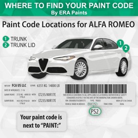 ERA Paints 217/PAH - Brilliant White for ALFA ROMEO Exact Match Automotive Touch Up Paint Spray - 2K Essential Kit