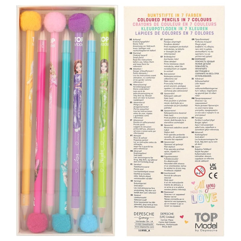 Depesche 11950 TOPModel Colouring Pencils Set in Various Model Designs,