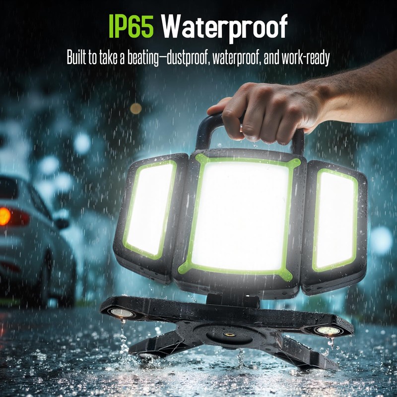 SYLSTAR 30W Rechargeable Work Light, 3000LM Magnetic LED Work Light