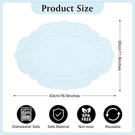 yuuzue Silicone Placemats Set of 4, Oval Table Placemats Heat Resistant Waterproof Wipeable Non-Slip Table Mat, Vintage Kitchen Placemats Table Protector for Indoor Outdoor