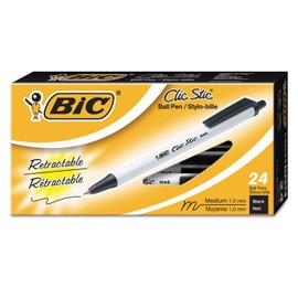 BIC - Clic Stic Ballpoint Retractable Pen, 1 mm, Black, 24/Pk by BIC America
