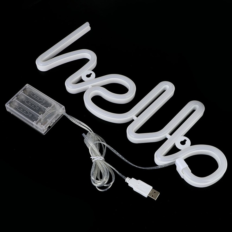 Unique Hello English Letter Shape LED Light Decorative Light for