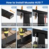 Muzata 8ft Black Aluminum Cable Railing Handrail Rectangular HL10