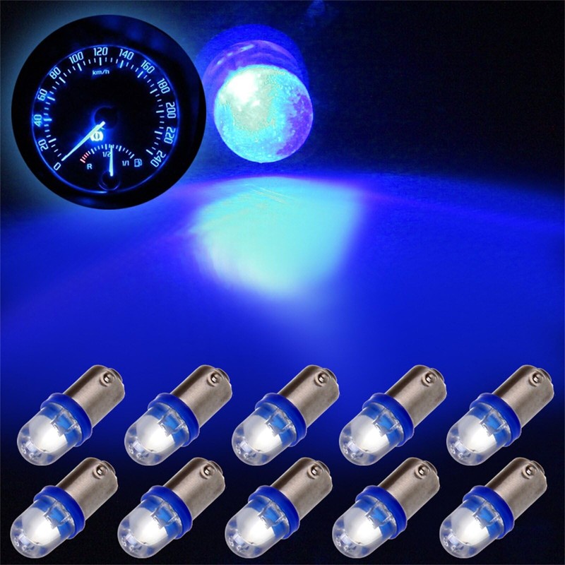 cciyu 10 Pack Blue BA9S 57 Bayonet LED Bulb Gauge