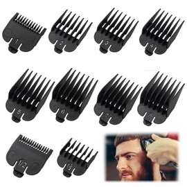 Shoyisenka 10 Pcs Hair Clipper Guards, 10 Sizes Guards Combs, Professional Hair Clipper Card Comb Fitting Replacement, Compatible with Most Hair Clippers, for Adults, Children, Pets