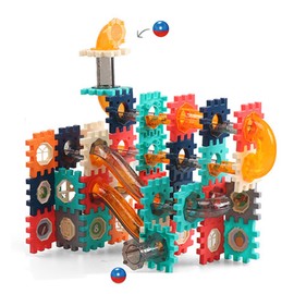 Fuwraixis Rolling Balls Magnetic Blocks, 125 Magnetic Building Blocks Set, Montessori Intelligence Toy, Suitable for Children Aged 3 4 5 6 7 8 Years and Older