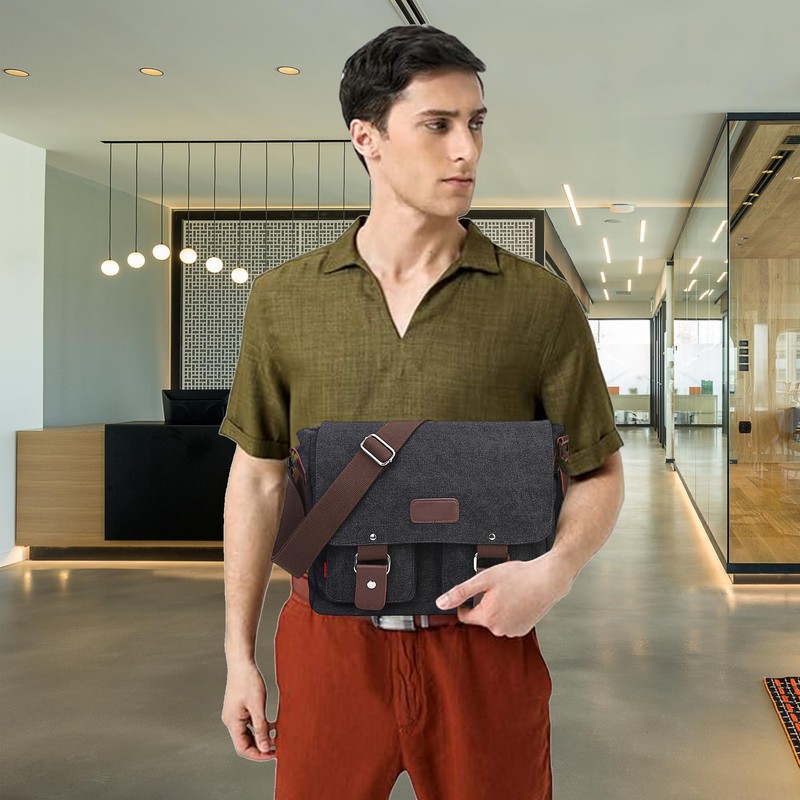 XFLYP Messenger Bag Mens, Men Shoulder Bags Canvas Satchel Cross