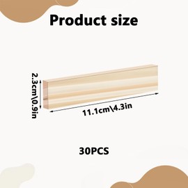 keyxer 30 Pieces Wooden Blocks for Crafts, 100 x 20 x 7 mm Wooden Building Blocks, Craft Blocks, Block Man, Wooden Strips, Sticks, Craft Wood for DIY Projects and Decoration, Construction and Cladding