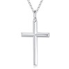 FANCIME Solid 925 Sterling Silver with White Gold-Plated Cross Pendant