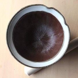 Landscape Dot Com Handmade, Brocade Plum, 6.3 inches (16 cm), Mortar with Pestle, Made in Japan