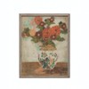 Creative Co-Op Wood Framed Wall Décor with Flowers in Vase