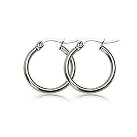 18k White Gold Silver plated huggie hoop 10mm sleeper earrings