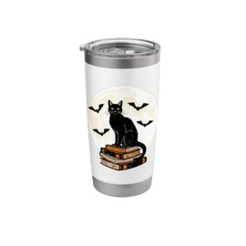 Black Cat Books Full Moon Stainless Steel Insulated Tumbler