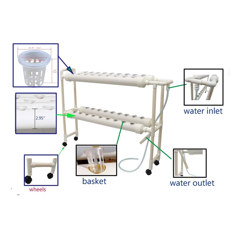 INTBUYING Hydroponic 36 Holes Plant Site Grow Kit Garden System