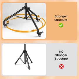 MACTREM 75 inch Ring Light Tripod Stand with 3 Silent 360° Rotatable Casters for Easy Movement,Tripod Stand Ring Light