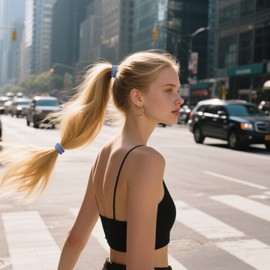 Flomiara 13PCS Elastic Hair Bands 5.5cm Hair Ties Bobbles Elastics Hairbands Ponytail Holders No Metal for Women Girls Kids Men Thick Hair, Fog Blue Ponytail Holders Set